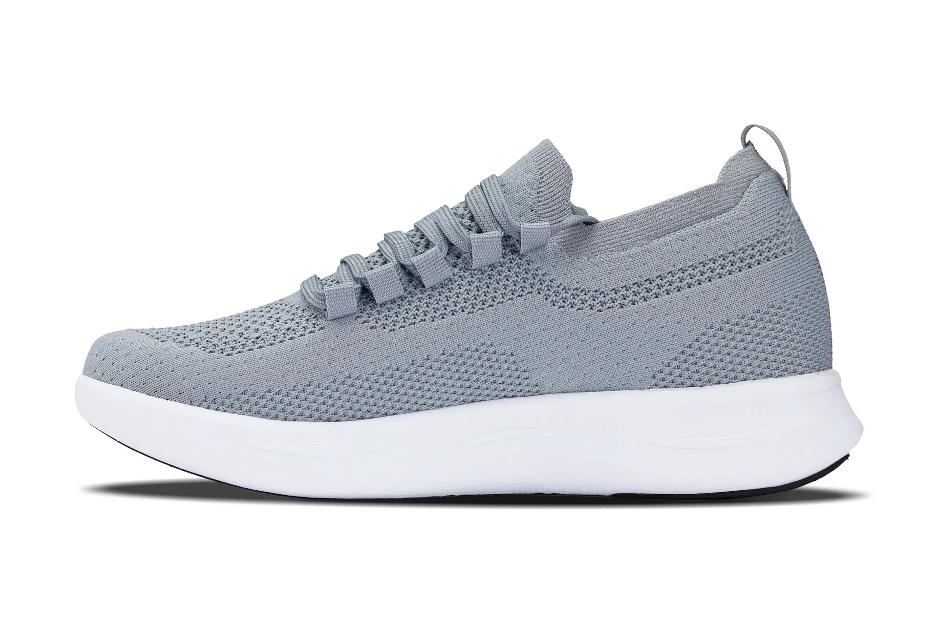CALTO - QA065 - 2.4 Inches Taller (Grey/White Sole) - Lightweight Knitted Sneakers