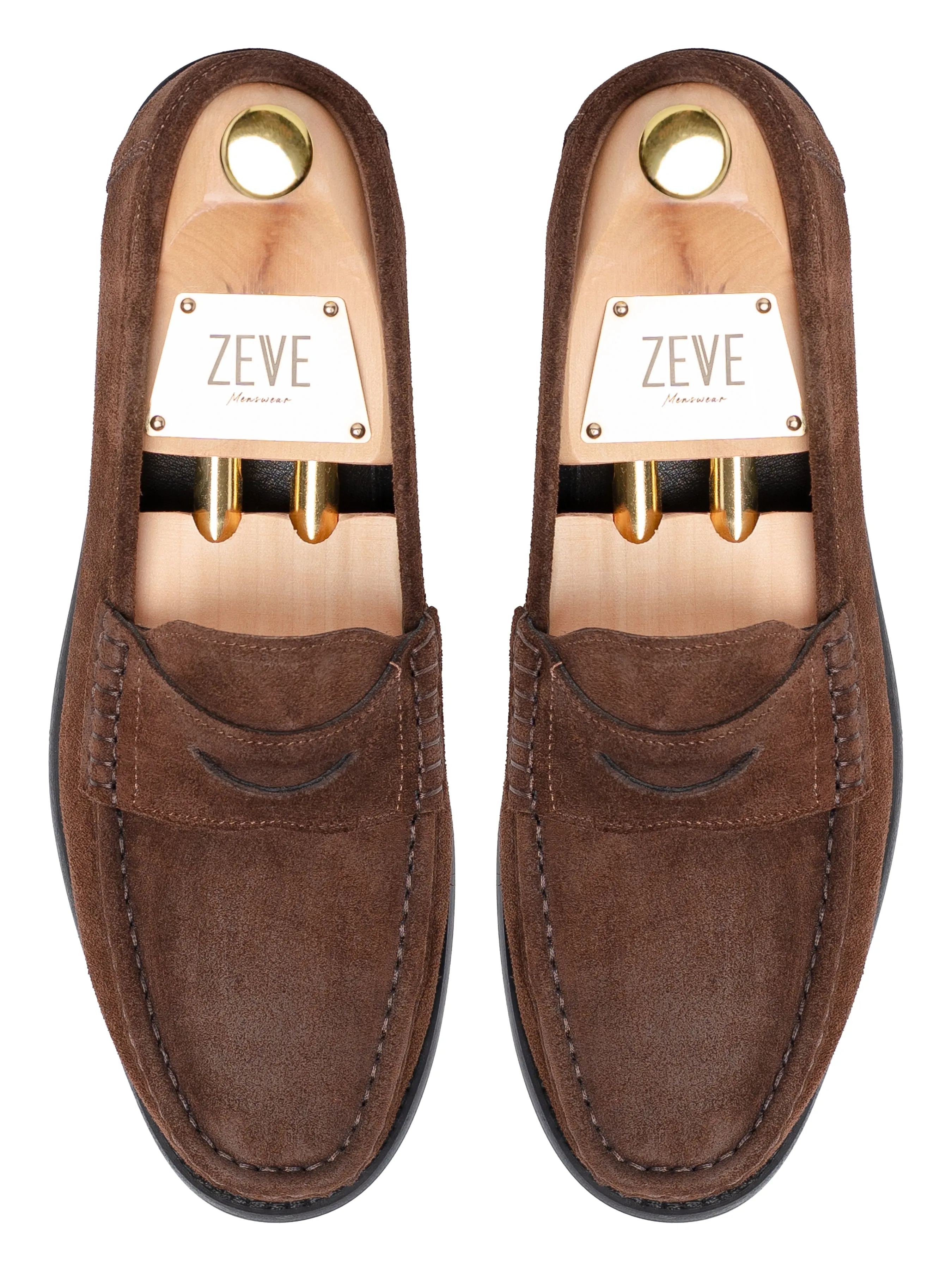 Penny Moccasin Loafer - Tobacco Brown Suede Leather