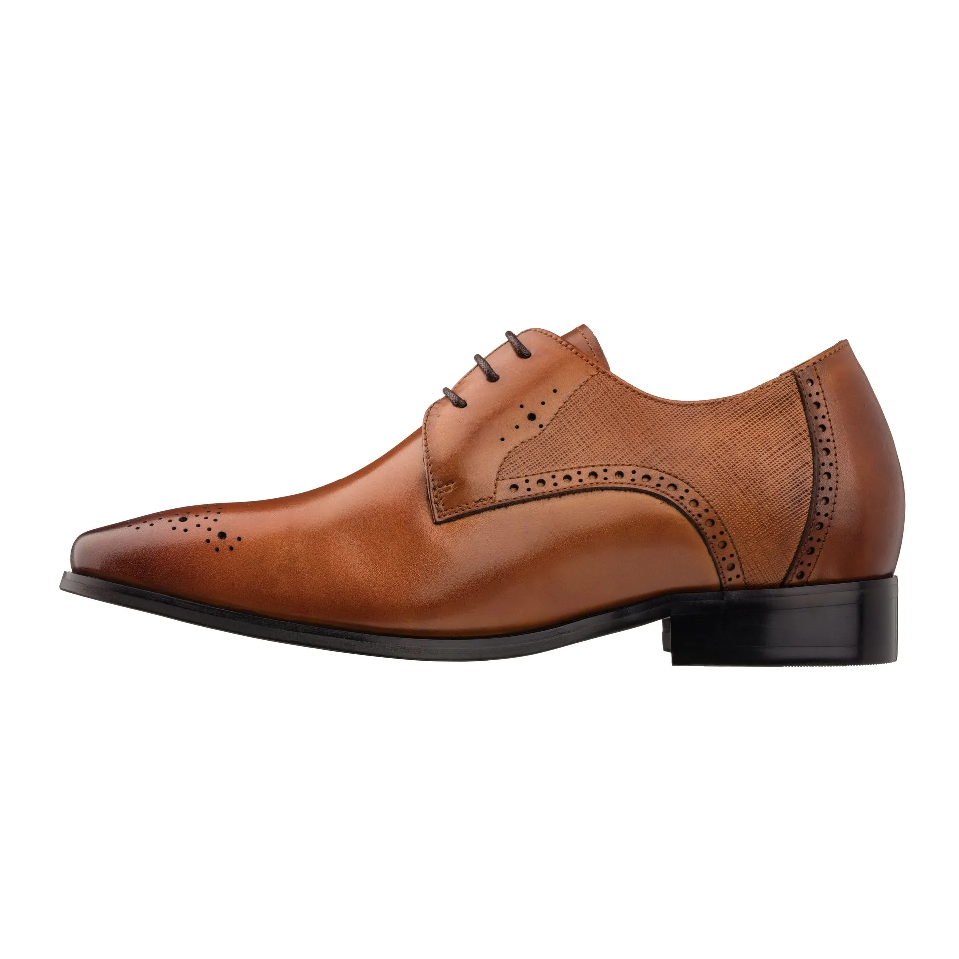 TOTO - Y6512 - 2.2 Inches Taller (Brown) - Dress Oxford - Lightweight