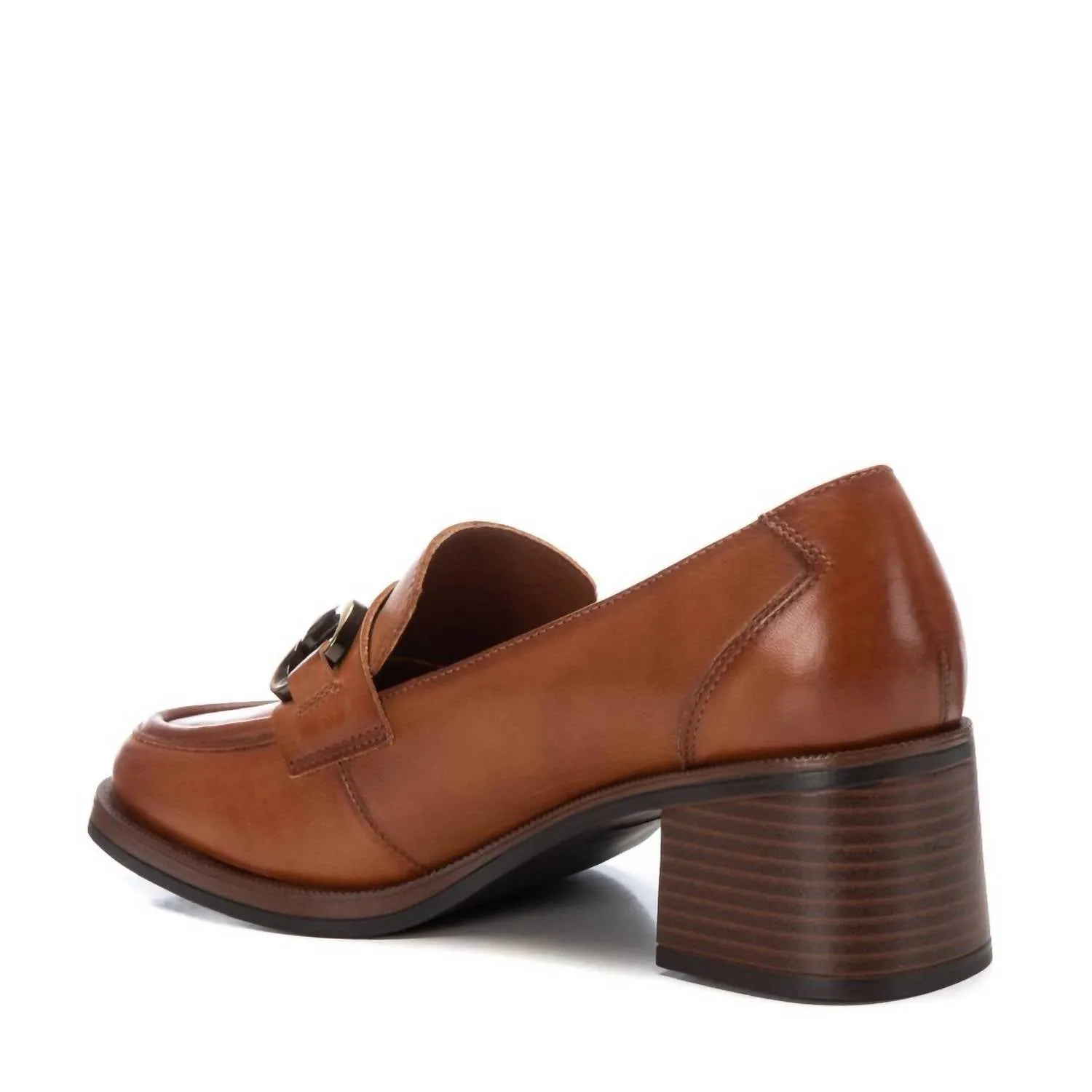 Women's Leather Moccasins In Camel