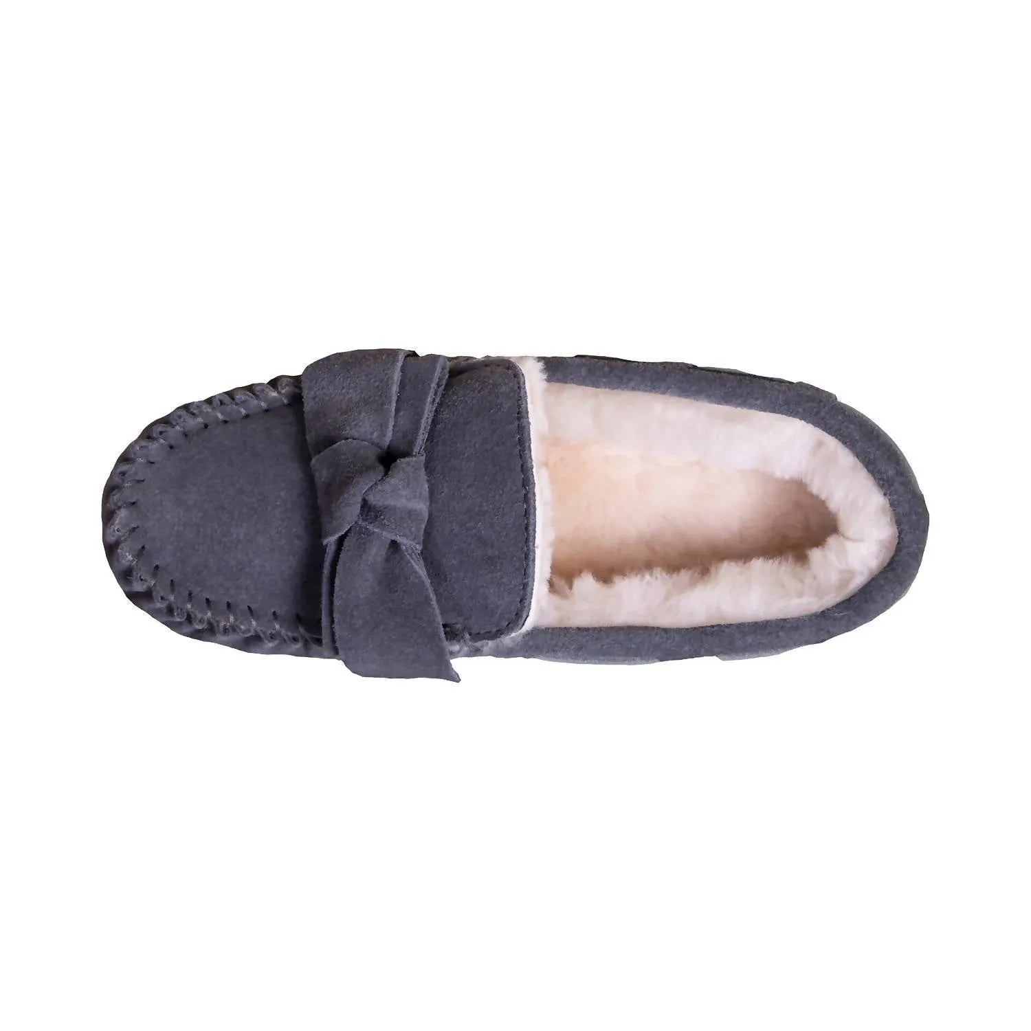 Women's Scarlet Sheepskin Moc In Grey